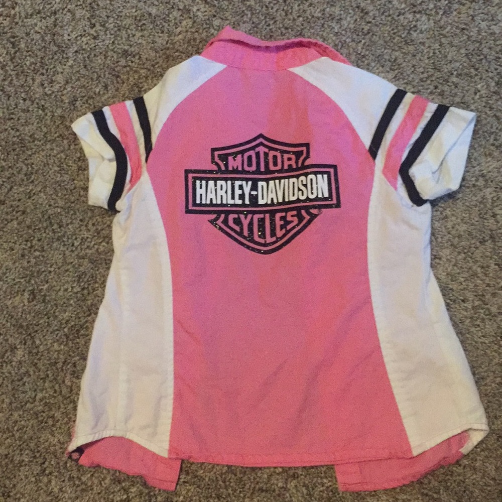 Girls Harley Davidson button up shirt